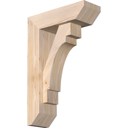 Ekena Millwork Merced Slat Smooth Bracket w/ Offset Brace, Douglas Fir, 5 1/2"W x 16"D x 24"H BKT0604X16X24MRC06SDF